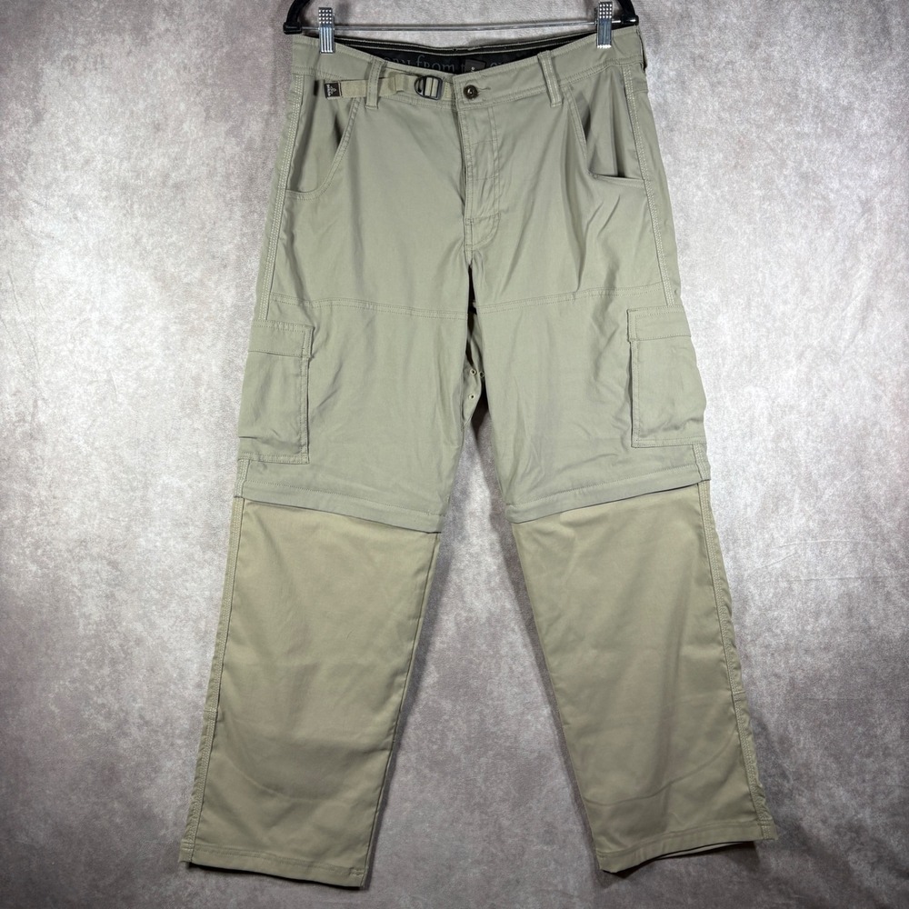 Prana Convertible Pants Mens Medium X 30L Tan Zion Cargo Hiking Outdoor Stretch